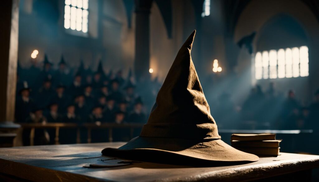 Sorting Hat determining Hogwarts house characteristics