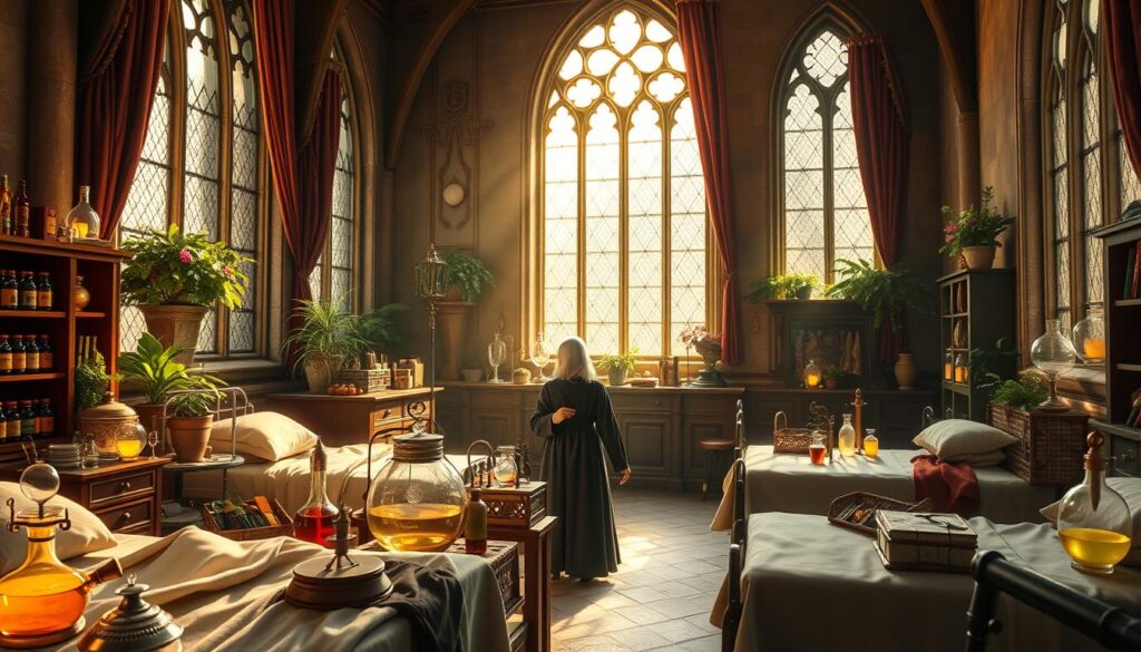 Madam Pomfrey in the Hogwarts Hospital Wing